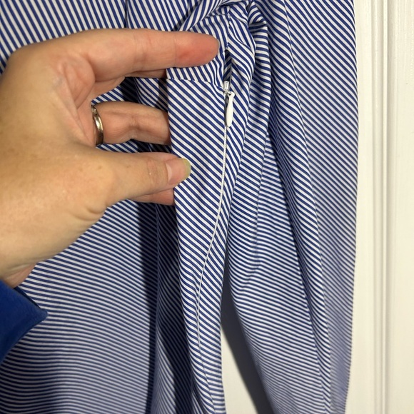 Lauren Ralph Lauren LRL Ruffle Collar Blue Striped Off-Shoulder Top Size 10. - Picture 9 of 12
